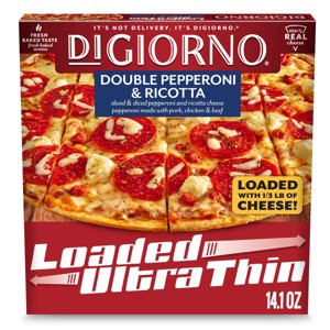 DiGiorno Loaded Thin Pepperoni Frozen Pizza - 14.1oz - 1 of 4