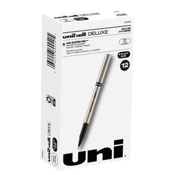 uni-ball Deluxe Rollerball Pens Fine Point Black Ink 12/Pack (60052)