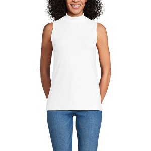 Lands' End Women's Sleeveless Polished Essentials Mock Neck Top - 1 of 3