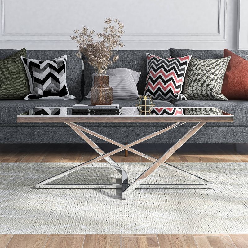 Drubeck Mirrored Rectangle Coffee Table Chrome - HOMES: Inside + Out, 4 of 10
