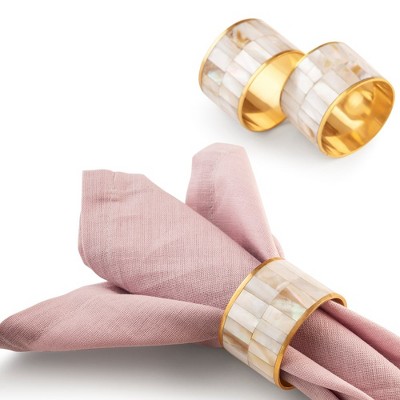 Serena White Pearl Napkin Rings, Set of 6