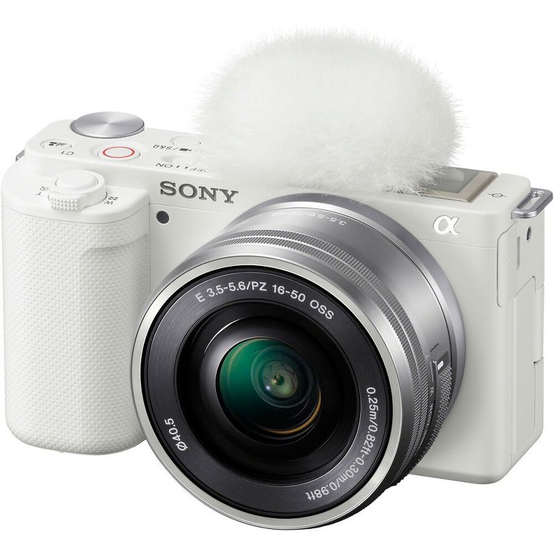 Sony ZV-E10 Mirrorless Camera w/ 16-50mm Lens (White) + 64GB Card + Flex Tripod, 2 of 5
