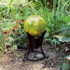 7.75"  Small Iron Trestle Gazing Globe Ball Stand Black Powder Coat Finish - ACHLA Designs - 3 of 3