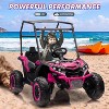 24V 4WD 2-Seater Kids Ride-On UTV w/Sun Shade, Remote Control, LED Lights, Music, Shock Absorbers, 4×75W  Motors - 4 of 4