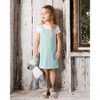 Deux par Deux Girl Terry Cloth Dress Turquoise and Off-White - 2 of 4