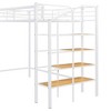 Sapphtopaz Metal Twin Size Loft Bed with Upper Grid Storage Shelves Space-Saving Storage Loft Bed with Storage Stairs, Bed Frame for Small Space - 3 of 4