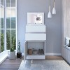 Okak 43"H Dresser Vanity Desk with Mirror & Jewelry Box,Makeup Vanity with 2 Drawers & Single Door Cabinet,Modern Dressing Table for Bedroom - 2 of 4