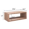Rustic Beaded Edge Coffee Table with Open Storage Shelf,47.6" Rectangular Modern Farmhouse Center Table for Living Room-Baofuwish - 4 of 4