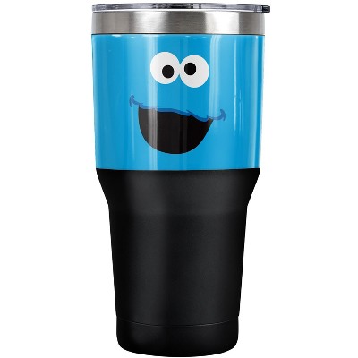 Sesame Street Cookie Monster Face Steel Tumbler 30oz Coffee Travel Mug