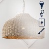 20" Eliza Coastal Bohemian Dome LED Pendant - JONATHAN Y: Iron Chain, UL Listed, Adjustable Height - 3 of 4