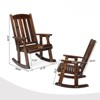 Karl Home | 28 in. Solid Wood Slat Back Outdoor Rocking Chair with Cushion - 2 of 4