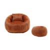 Cesicia Modern Extra Large Round Bean Bag Chair with Footrest, Chenille Fabric Lazy Sofa with Pillow, for Indoor use - 3 of 4