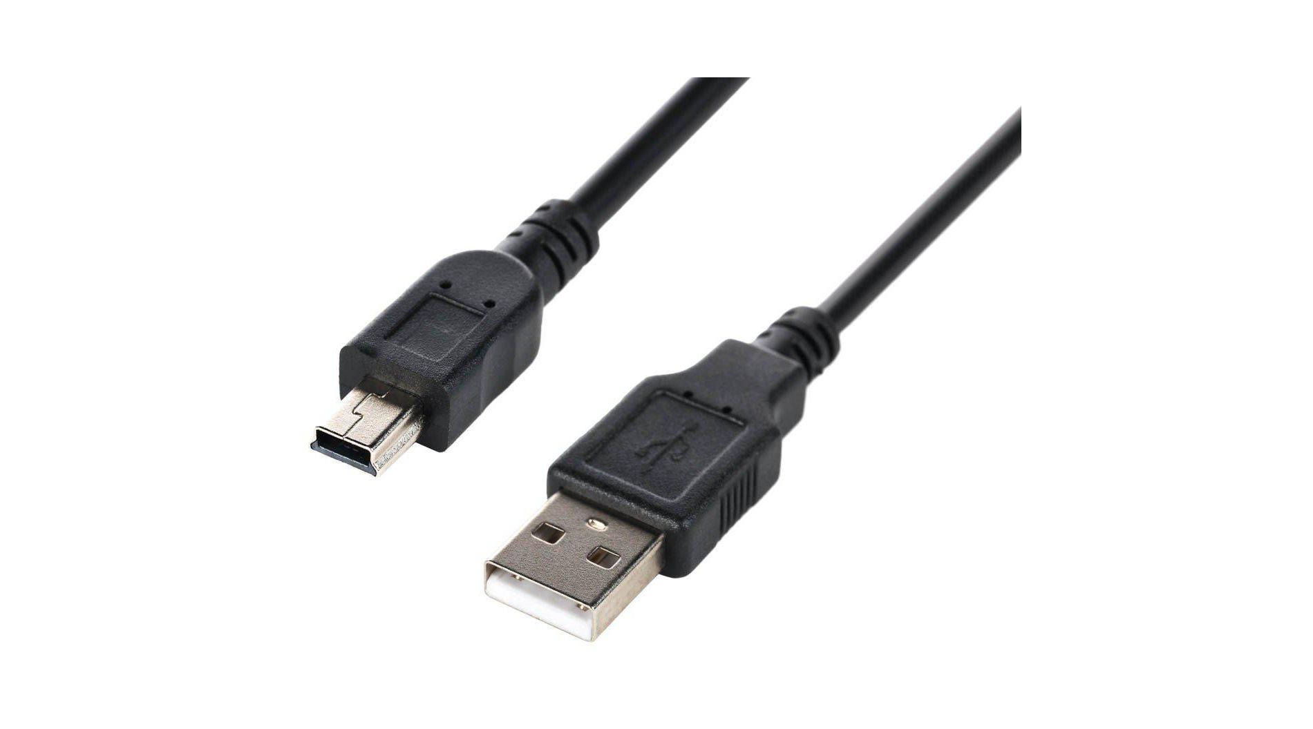 Monoprice USB A to Mini-B 2.0 Cable - 6 Feet - Black | 5-Pin 8/28AWG