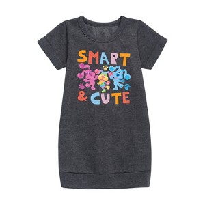 Girls' - Blue's Clues & You! - Smart & Cute Graphic Short Sleeve Fleece Dress - 1 of 2