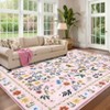 Indoor Farmhouse Bedroom Living Room Rugs, Washable Floral Print Non Slip Dining Room Carpet, Low Pile Accent Rugs - 3 of 4