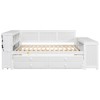 Luxystar Full Size Daybed with 3 Storage Shelves, 2 Drawers, Trundle, Charging Station, LED Light, Desk and Cabinet - 3 of 4