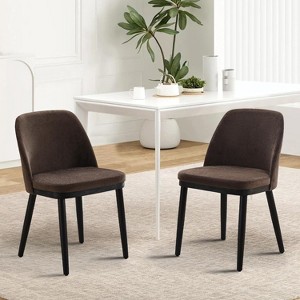 Dining Chair Set of 2, Modern Upholstered Kitchen Chair, Dining Room Chair with Wooden Legs, Accent Chair for Kitchen, Dining Room - 1 of 4