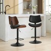 Resenkos Counter Bar Stools, Counter Stool,Modern Adjustable Counter Height 360��Swivel Bar Chairs with Black Leg, Black - 3 of 4