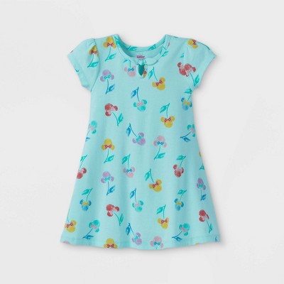 Toddler Girls' Minnie Mouse Printed Tunic Dress - Light Blue