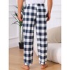 INSPIRE CHIC Men's Elastic Waist Drawstring Plaid Pajama Sleep Pants - 3 of 4