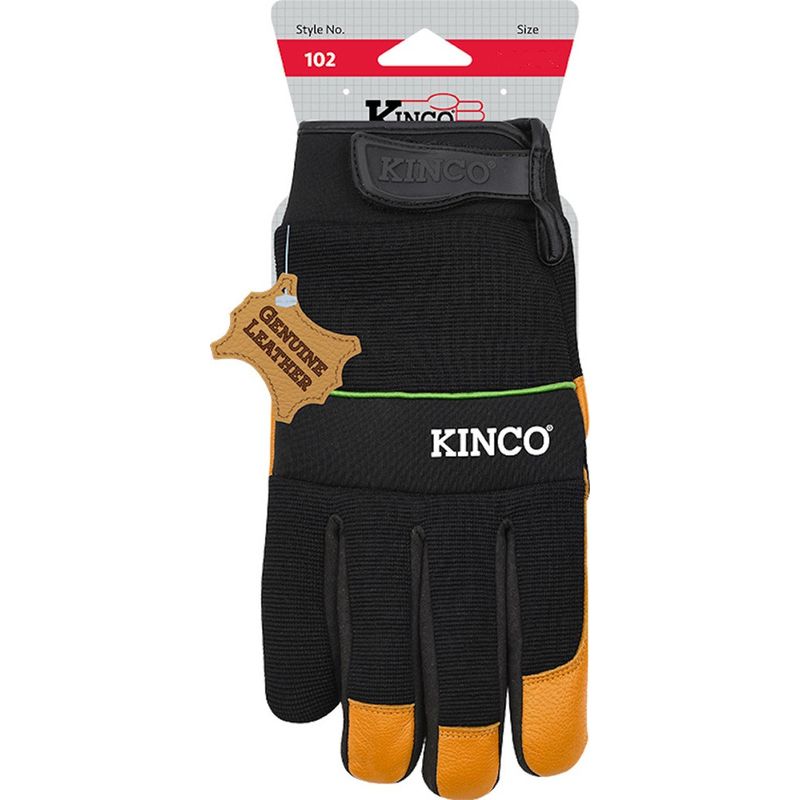 Kinco Premium Men's Indoor/Outdoor Hybrid Driver Gloves Black/Orange L 1 pair, 1 of 2
