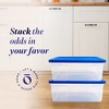 Homz 28 Quart Snaplock Clear Plastic Storage Tote Container Bin with Secure Lid and Handles for Home and Office Organization, Blue (4 Pack) - 2 of 4