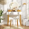 Tangkula Makeup Vanity Set Dressing Vanity Desk w/ Mirror & 3-Color Dimmable LED Lights - 3 of 4