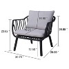 Christopher Knight Home Carli Modern Outdoor Patio Club Chairs Gray Water Repellent Fabric - 3 of 4