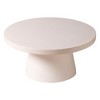 LeisureMod Modern Minimalist Side Table with Pedestal Base Round Fiberstone Accent Table for Home, Living Room, and Outdoor Dune Series - 2 of 4