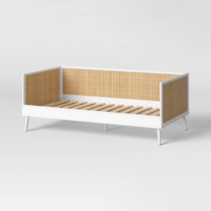 Rattan and Wood Kids' Daybed White - Pillowfort™ - 1 of 4