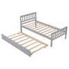 Twin Size Platform Bed With Trundle Headboard Space Saving 250lbs Load Capacity Bed Frame For Kids Boys Girls Teens (202.5 x 106 x 85cm) - 3 of 4