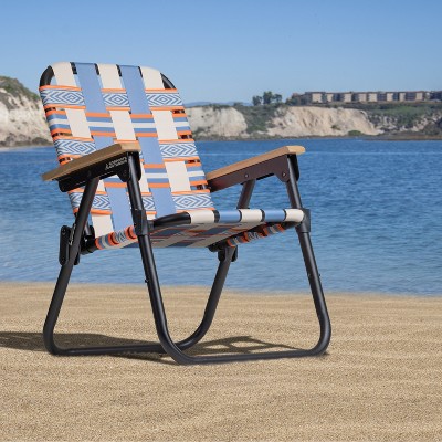 Multicolor Aluminum Folding Beach and Camping Chair with Cushions