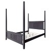 NicBex Queen/King Size Four Poster Platform Bed Frame with Horizontal Grille Design Headboard,Solid Wood Slats,No Box Spring Needed,Easy Assembly - 4 of 4