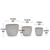 NAYSAYE Planter Set of 3 Ceramic Flowerpot Sleek Glossy Design Elegant Style for Indoor Outdoor Garden, White, 15"*15"*12.6" - 3 of 4