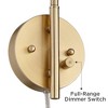 360 Lighting Colborne Mid Century Modern Swing Arm Wall Lamps Set of 2 Brass Black Plug-in Light Fixture Up Down Metal Shade for Bedroom Living Room - 3 of 4