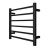 Towel Warmer 6 Bar Electric Heated Towel Rack Wall Mount Plug-in/Bath Towel Heater Matt-Black - Timer - 2 of 4