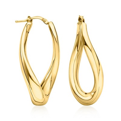 Ross-Simons Italian 14kt Yellow Gold Twisted Hoop Earrings