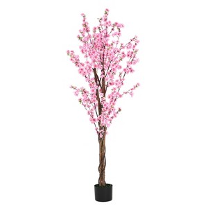 Gulches 6' Artificial Peach Blossom Tree with Pot - 1 of 4