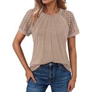 LEVEN SIXTEEN Short Sleeve Business Summer Top - 1 of 3