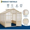 Wooden Greenhouse,Greenhouses for Outdoors with Lockable Door, Wood Frame & Adjustable Vent, Heavy Duty Greenhouse with Polycarbonate Panel - 3 of 4