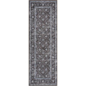 Hallway Runner Rug Washable Non-Slip Vintage Faux Wool Area Rugs for Entryway Indoor Kitchen Laundry Bedroom Living Room - 1 of 4