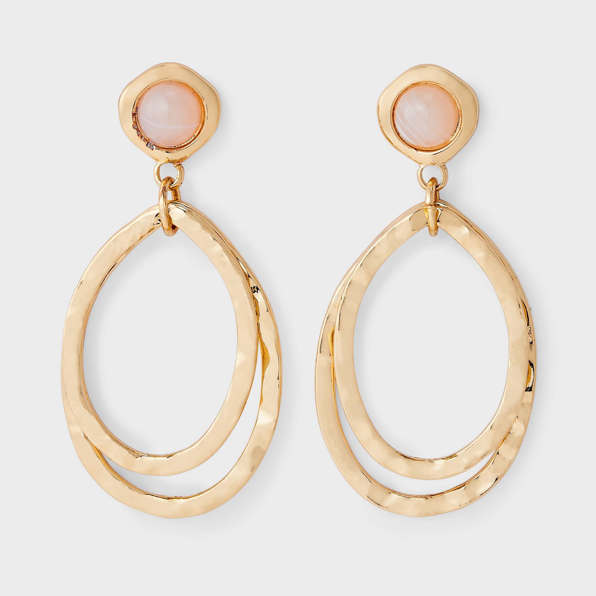 Western Beaded Layered Drop Earring - Universal Thread™ Gold/Pink