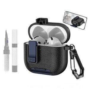 HTUTWOO AirPods Pro 2nd Lock Clip Leather Case with Carabiner and Stand Rugged, Protection Cover for AirPods Pro 2 - 1 of 4