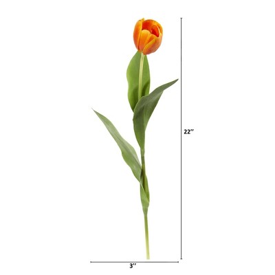 Springtime Charm 22.5" Tulip Artificial Potted Flower Set