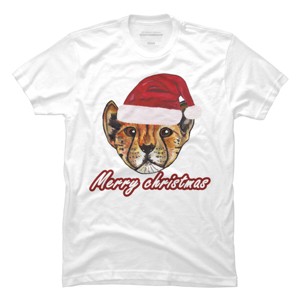 Men's Design By Humans Christmas cheetah By susserain T-Shirt - 1 of 4