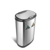 Nine Stars 13.2gal/50L Recycle Motion Sensor Trash Can: Stainless Steel, Quiet Lid, Fingerprint-Resistant, Indoor Use - 2 of 4