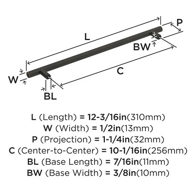 Oil Rubbed Bronze 12-Inch Modern Cabinet Bar Pull