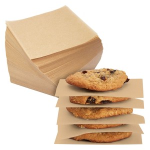 Juvale 1000 Sheets Precut 4x4 Parchment Paper Squares, Bulk Unbleached Liners for Baking, Cookies, Hamburger Patty Press - 1 of 4