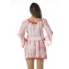 Riviera Sun Womens Tie Dye 3/4 Sleeve Rayon Crepe Printed Romper for Women - 3 of 3