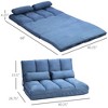 Aghana Digitals 2-in-1 Foldable Floor Sofa Bed with 5-Level Headrest & 3-Level Backrest, Blue Suede - 2 of 4